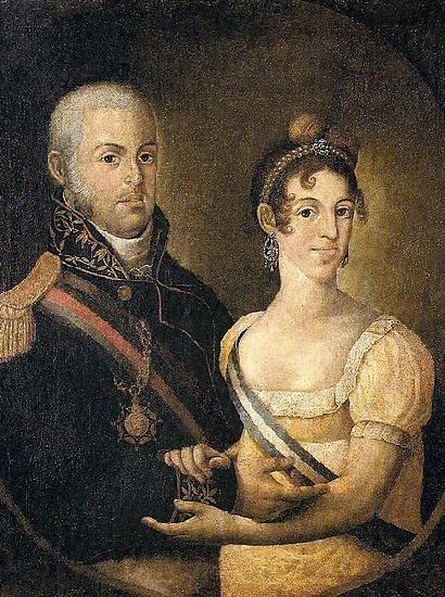 Manuel Dias de Oliveira Portrait of John VI of Portugal and Charlotte of Spain France oil painting art